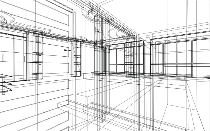 Architect's line drawing 